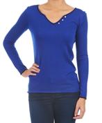 Kobaltblauwe Esprit Henley sweater trui pullover viscose S, Kleding | Dames, Nieuw, Blauw, Esprit, Ophalen of Verzenden