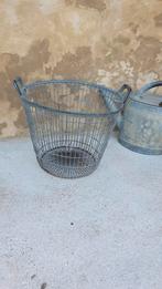 stevige  oude franse vintage stalen aardappelmand, Ophalen of Verzenden
