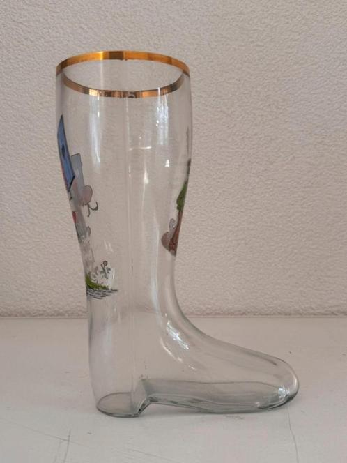 Duitse Bierglas Laars - Handbeschilderd, Antiek en Kunst, Antiek | Glas en Kristal, Ophalen of Verzenden