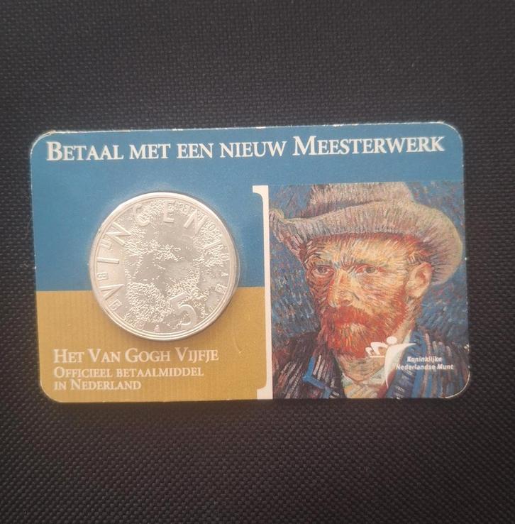 Van Gogh Vijfje 2003 Coincard - Zeldzaam!, Postzegels en Munten, Munten | Nederland, Zilver, Ophalen of Verzenden