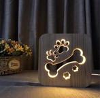 Houten LED-nachtlampje Hondenpootjes met bot, USB, nieuw, Ophalen of Verzenden, Nieuw, Art Deco