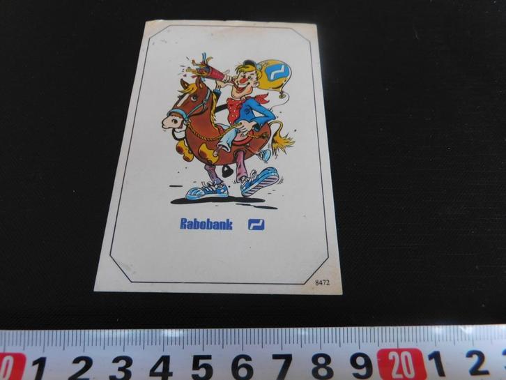 sticker Rabobank strip carnaval paard, Verzamelen, Stickers, Zo goed als nieuw, Bedrijf of Vereniging, Ophalen