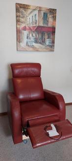 Moderne Bordeaux rode Relax fauteuil, Huis en Inrichting, Fauteuils, Ophalen, Overige materialen, 75 tot 100 cm, Zo goed als nieuw