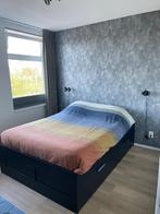Ikea Brimnes Bed 140 + Matras (Optioneel), Ophalen, Gebruikt, Zwart, Tweepersoons