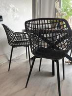 5 Zwarte moderne Stoelen, Ophalen, Kunststof, Gebruikt, Zwart
