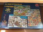 Jan van Haasteren 3 puzzels van 1000 stukjes, Ophalen of Verzenden, 500 t/m 1500 stukjes, Zo goed als nieuw