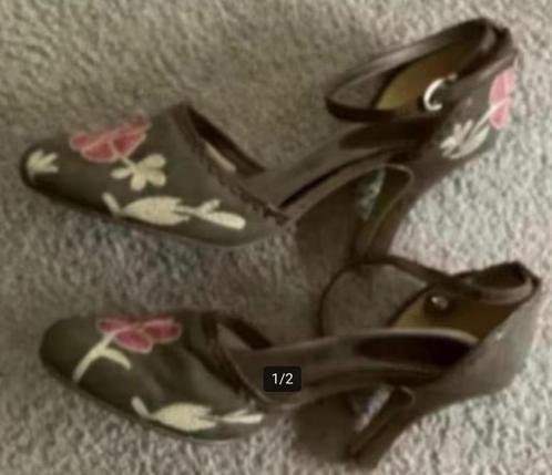 Bruine open zomerschoenen, damesschoenen borduursel; 39, Kleding | Dames, Schoenen, Gedragen, Schoenen met hoge hakken, Bruin