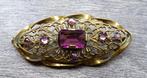 Om 1930 Kraag Broche Keelbroche Dame Vrouw, Ophalen of Verzenden, Koper, Broche, Verguld
