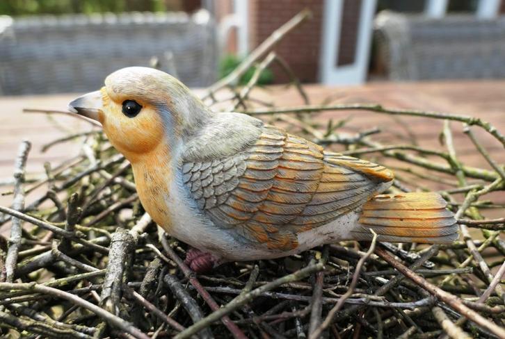 Vogelbeeldje - Roodborstje, Verzamelen, Beelden en Beeldjes, Zo goed als nieuw, Dier, Ophalen of Verzenden
