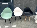 3 super leuke Label51 kunststof eetkamerstoelen in wit, zwar, Ophalen, Kunststof, Drie, Wit