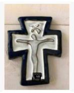 2 x Brocante porselein keramiek kruis, prijs per stuk, Ophalen of Verzenden