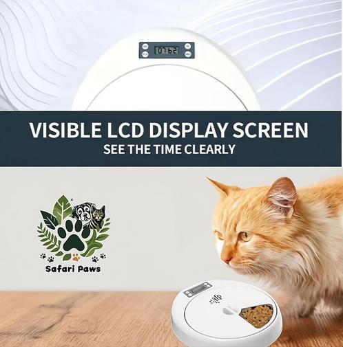 Automatische Voerbak voor Honden & Katten – 5-Maaltijden Tim, Dieren en Toebehoren, Kattenvoerbakken en Drinkbakken, Ophalen of Verzenden