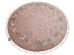 Handmade rond pastel blush roze floral Nepal wol 200x200cm, ., Rond, Ophalen of Verzenden, 200 cm of meer