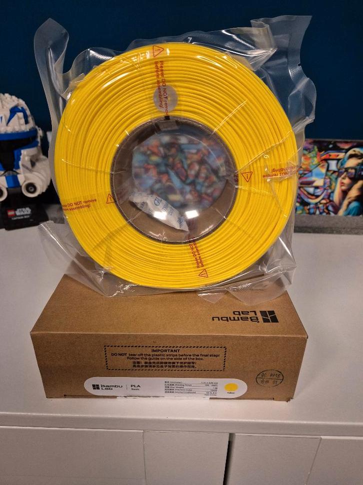 Bambu Lab PLA basic refill - Yellow (1kg), Computers en Software, 3D-printerbenodigheden, Nieuw, Ophalen of Verzenden
