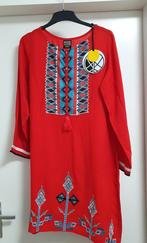 Rood nieuw jurk tuniek Indiase kameez kurta geborduur kamiz, Ophalen of Verzenden, Nieuw, Maat 36 (S), Rood