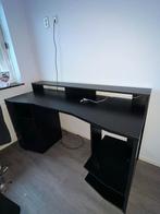 Zwarte Gaming Bureau, Ophalen, Kunststof, 70 tot 120 cm, Zo goed als nieuw