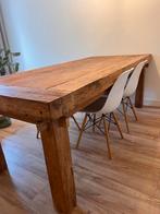 Massief houten wagonplanken tafel - Uniek!, Ophalen, Gebruikt, 100 tot 150 cm, Vijf personen of meer
