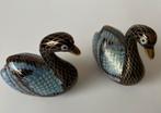 Cloisonne zwaantjes zwart/blauw, Antiek en Kunst, Ophalen of Verzenden