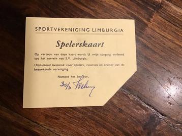 Voetbal toegangskaart speler Limburgia EVV Eindhoven 1959 beschikbaar voor biedingen