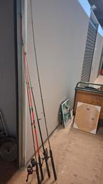 4 vishengels, Watersport en Boten, Hengelsport | Algemeen, Ophalen, Zo goed als nieuw, Molen