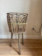 rotan bloempot plantenbak op poten boho, Kunststof, Minder dan 60 cm, Rond, Ophalen of Verzenden