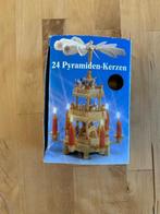 24 Kerst Pyramide kaarsen Goudgeel, Diversen, Kerst, Ophalen of Verzenden, Zo goed als nieuw