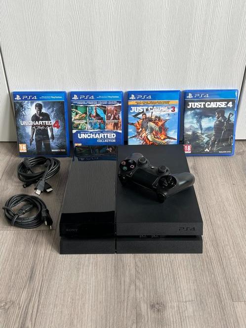 Nette PS4 met controller incl. 4 games – werkt perfect, Spelcomputers en Games, Spelcomputers | Sony PlayStation 4, Gebruikt, Original