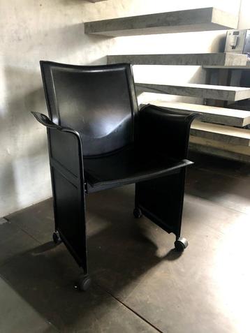 Leren Matteo Grassi vintage design Fauteuil by Tito Agnoli beschikbaar voor biedingen