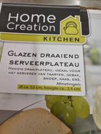 serveerplateau glas draaiend nieuw, Huis en Inrichting, Ophalen of Verzenden, 'T Olde Gre-j, Info@toldegrej.nl, Endepoelstraat 20f Didam