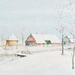 Schilderij. Het Hollandse  sneeuwlandschap., Ophalen of Verzenden