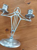 Jugenstiel 2 armige kandelaar, vintage, Ophalen of Verzenden, Koper of Brons