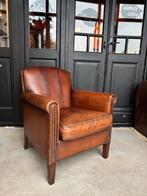 Vintage Schapenleren Fauteuil, Gebruikt, Klassiek vintage chique, 75 tot 100 cm, Leer
