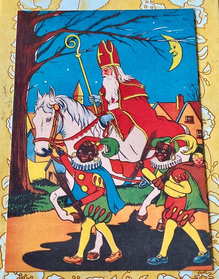SINTERKLAAS MET ZWARTEPIETEN OP PAD NW ANSICHTKAART, Verzamelen, Ansichtkaarten | Nederland, Ongelopen, Overijssel, 1980 tot heden