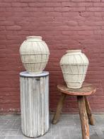 Vintage papier mache potten in beige en bruin, Huis en Inrichting, Woonaccessoires | Overige, Ophalen of Verzenden