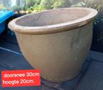 Geglazuurde aardewerk bloempot, Tuin en Terras, Bloembakken en Plantenbakken, Steen, Minder dan 30 cm, Minder dan 60 cm, Rond