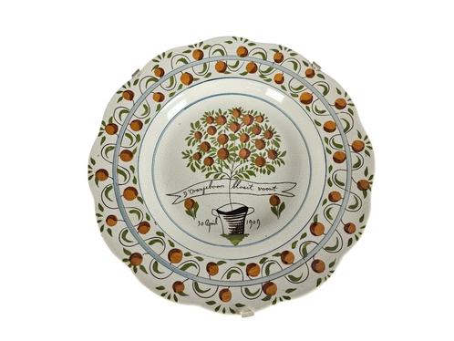Plateelbakkerij Zuid-Holland - PZH - Geboortebord - 1909, Antiek en Kunst, Antiek | Keramiek en Aardewerk, Ophalen of Verzenden