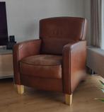 2 lederen feauteuils, Huis en Inrichting, Fauteuils, Ophalen, Gebruikt, Leer, 75 tot 100 cm
