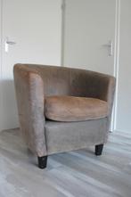 fauteuil geschuurd leer / bruin i.z.g.s /1 of 2, Huis en Inrichting, Fauteuils, Ophalen, Gebruikt, Minder dan 75 cm, Leer