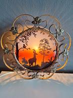 Retro vintage antieke wandlamp met hert, Ophalen of Verzenden