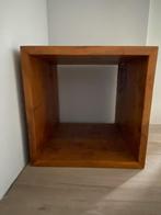 Bijzet kubus teakhout, Huis en Inrichting, Ophalen, Minder dan 45 cm, Minder dan 55 cm, Gebruikt