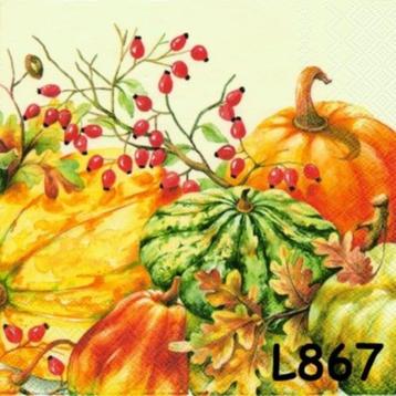 Servetten decoupage/bullet journal – pompoenen L867 – 35ct beschikbaar voor biedingen