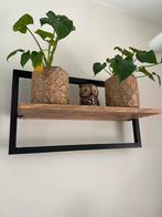 2 Industriële wandplanken met echt hout, Huis en Inrichting, Woonaccessoires | Wandplanken en Boekenplanken, Ophalen, Zo goed als nieuw