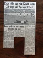 Voetbal krantenartikel DWs Ajax september 1963, Ophalen of Verzenden, Gebruikt, Ajax