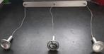 Massive 3 lichts hanglamp / halogeen spots eettafel, Ophalen, Gebruikt, Industrieel landelijk design, Glas