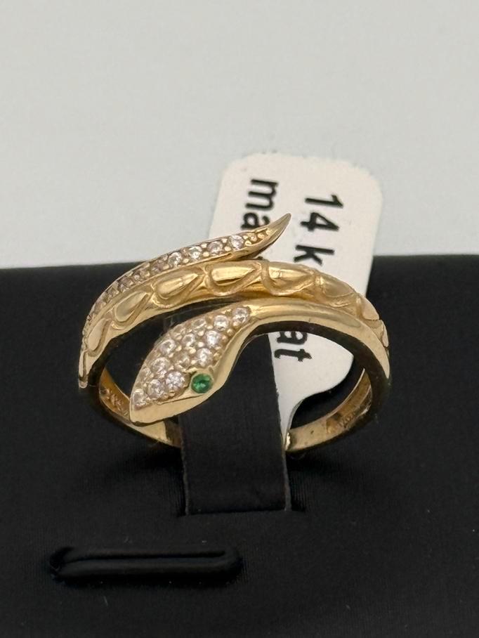 14 karaat gouden slangen ring voor dames maat 16.5 nieuw, Sieraden, Tassen en Uiterlijk, Ringen, Nieuw, Dame, Kleiner dan 17, Goud