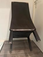 6 bruine leren stoelen, Huis en Inrichting, Stoelen, Ophalen, Gebruikt, Bruin, Leer