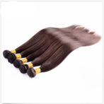 Bruine Brazilian Virgin Human Hair Extensions Steil Haar, Verzenden, Nieuw, Pruik of Haarverlenging