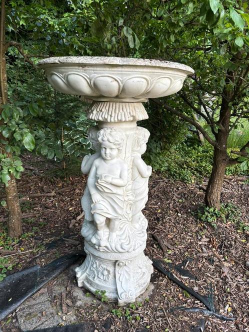 Kunstmarmeren tuinbeeld / vogelbad / plantenbak - marmer, Tuin en Terras, Tuinbeelden, Gebruikt, Steen, Ophalen