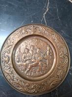 Koperen Wandbord met Gezelschap - 26cm, Ophalen of Verzenden, Koper