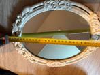 Ovale Spiegel met Sierlijke Rand - Offwhite, Minder dan 50 cm, Gebruikt, Ophalen of Verzenden, Minder dan 100 cm